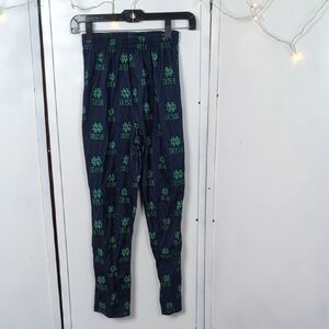 Kids Pajama Bottoms - Navy and Green Print